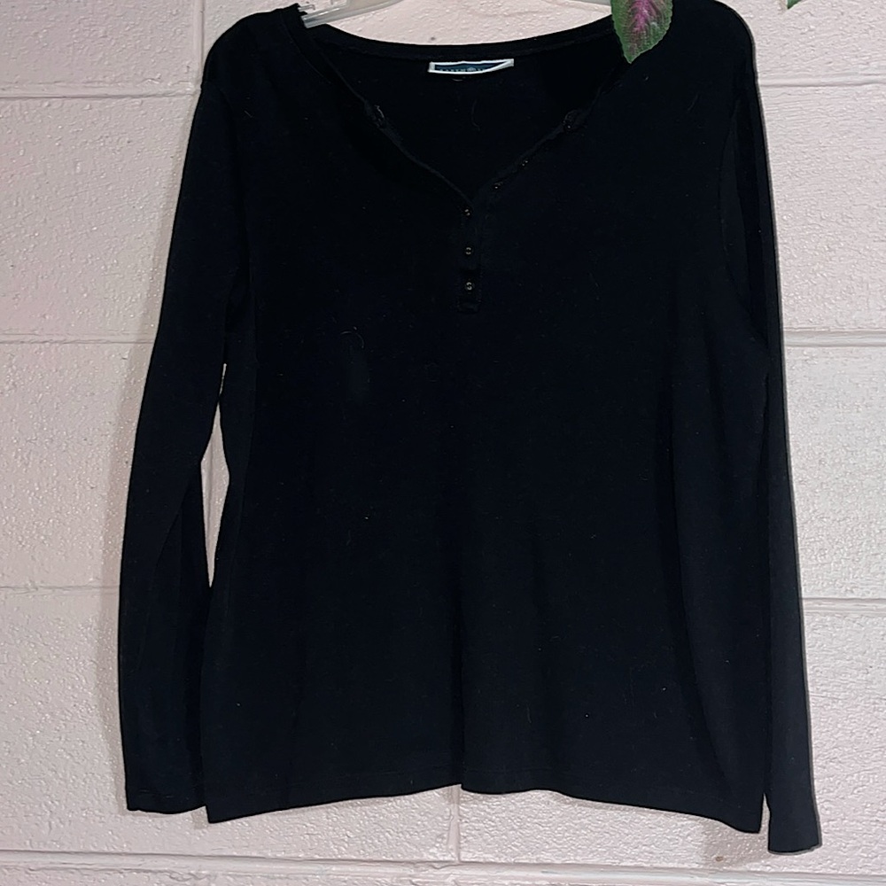Karen Scott Black soft long sleeves size L